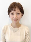 秋カラー×ブリーチなしカラーオン眉×ミニボブ/お洒落ボブp大宮
