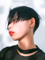 テトヘアー(teto hair) ハンサムショート、刈り上げ、ブルーブラック、エッジショート