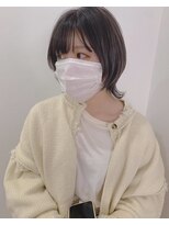 リムヘアーズボウグループ(Rim hairs BEAU group) マッシュウルフ×グレージュ(ブリーチ有)[お客様snap]