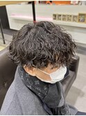 波巻きパーマ　刈り上げ　メンズマッシュ【松原可奈】