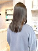 福山市美容室Caary人気春ヘア ナチュラル縮毛矯正 艶セミロング