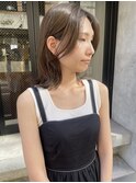 【松本咲花】前髪なし顔まわりレイヤーくびれ/オリーブベージュ