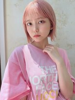 アエレ アヴェダ ゆめが丘ソラトス店(aere AVEDA)&nbsp;ブリーチ◎艶ピンクカラー×切りっぱなしショートボブ[ゆめが丘]