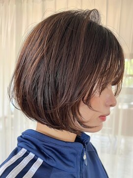 ミルヘアデザイン(mil hair design) ボブ　ミルクティーベージュ　艶髪　髪質改善カラー　ショート