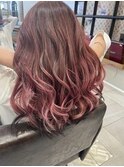 巻いても可愛いバレイヤージュ