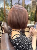 ピンクミルクティーベージュハイトーンダブルカラーボブ【池袋】