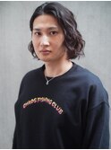 スパイキーショートブルーブラックフェザーパーマサーフカール