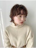 ウルフパーマボブウルフパーマボブベージュカラー【AMU】