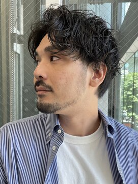 インセプション 銀座(INCEPTION) センターパート/スペインカールニュアンスパーマ/ダークアッシュ