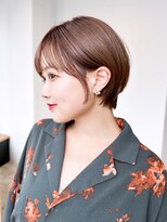 アルバム 銀座(ALBUM GINZA)&nbsp;ショートおくれ毛ココアベージュ小顔前髪カット_F21178