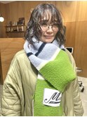 ゆるふわパーマ結べるくびれボブミントグレージュ