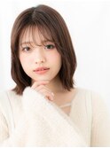シースルーバング透明感アッシュひし形くびれボブg小山20代30代