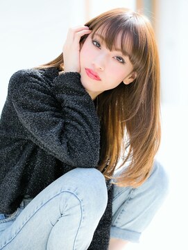 ヘアーメイク アンティーク(HAIR-MAKE ANTIQUE) シースルーバング×ナチュラルストレート