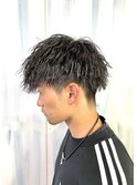 ツイストパーマ束感カットソフトツイストツイスパ前下がり