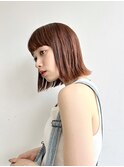 大人ショートボブ 前髪あり切りっぱなしボブ外ハネ K0601