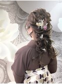 袴 袴ヘア　袴着付け　ヘアアレンジ　卒業式ヘア　卒業式