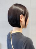 ボブショートボブ縮毛矯正ベージュグレージュ門前仲町