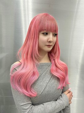 ロムーク 表参道(LOMKH) ピンクカラー×シールエクステ×顔周りレイヤー