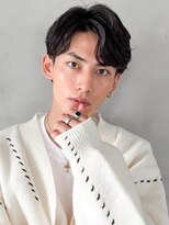 フェザー刈り上げセンターパートフェザーパーマ波打ちパーマ
