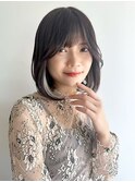 ショートボブインナーカラーシルバー