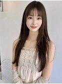 ナチュラルロング/シアカラー/ ぱっつんバング/美髪ロング/金山
