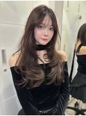 ワイドバングイメチェン美髪外ハネボブ+レイヤーカット韓国/池袋