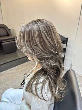 ブレンド 渋谷(BLend) ハイライトカラーくびれヘアアプリコットオレンジ