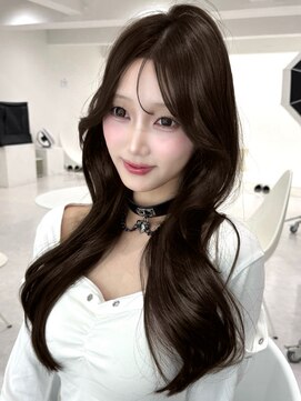 プリアバイポプルス 渋谷(pria by popls) ミディアムレイヤーハッシュカット顔周りレイヤーカット韓国ヘア