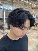 ナチュラルフェザーパーマのセンターパート◎