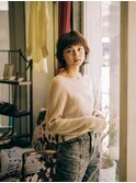 ボブ/カーキグレージュ/大人かわいい/流れるレイヤー[梅ヶ丘]