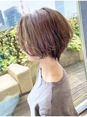 30代、40代/丸みとくびれショートボブ×白髪染めハイライト/大宮