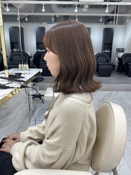 シェノン サントル(CHAINON CENTRE) 前髪/マチルダボブ/ピンクベージュ/インナーグレージュ