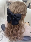 ハーフアップ／心斎橋ヘアセット