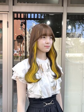 ミニム ヘアー(minim hair) 【minim×りの】イヤリングカラーイエロー