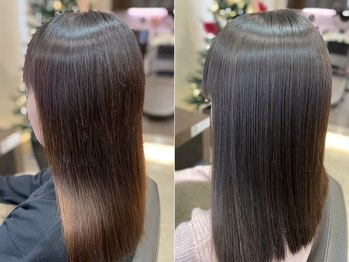 ヘアーアートプレジャー(Hair Art Pleasure)の写真/厳選されたこだわりの薬剤で、シルクのようなうるツヤストレートへ♪忙しい朝のセットが簡単に決まります◎