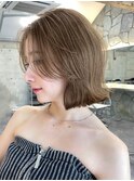 韓国へアグレージュカラーブリーチ無し髪質改善透明感カラー
