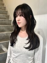 ヨーク(YOKE) 【YOKE】レイヤーロングダークグレージュ顔周りカット前髪