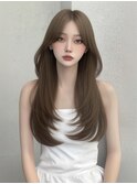 透明感カラー姫カットワンホンレイヤー韓国風パーマグレージュ☆