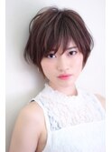 斜めバングのショートボブ♪藤沢　小顔　ショート