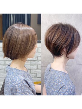 アヴァロン(AVALON) 自然な丸み◎まとまりやすいショートボブ×イルミナカラー