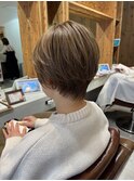 美髪結べるボブボブウルフミニウルフ薄めバング斜めバング