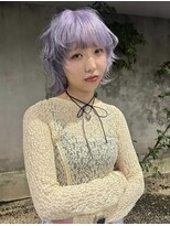 レコ 渋谷(LECO)&nbsp;ホワイトパープルハイトーンケアブリーチレイヤーボブ