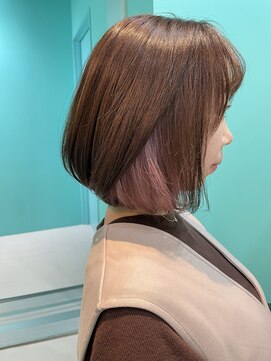 ユー イケブクロ(u Ikebukuro) インナーカラー/バイカラー/ラベンダーピンク/大人ボブ