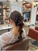 ロングヘア編みおろし