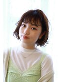 切りっぱなし感がお洒落♪濡れツヤ束感ボブ