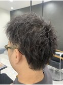 2ブロック×ツイストパーマ