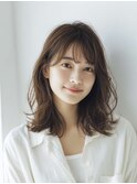 ミルクブラウン/ダークパープル/ナチュラルショート/夏/センター