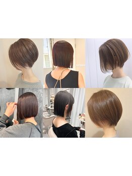 顔まわりを美しく見せる小顔ショート。柔らかな質感と上品な丸みで大人の魅力を引き出すこだわりカット。