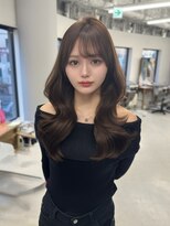 ハピネス 梅田茶屋町店(HAPPINESS)&nbsp;韓国ヘア/レイヤー/顔周りカット/ブリーチなしヘーゼルベージュ