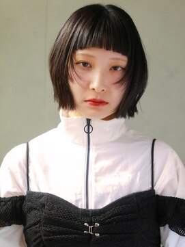 ヘアサロン ガリカ 表参道(hair salon Gallica) 顔まわりレイヤーボブにワイドバングでモードな印象に